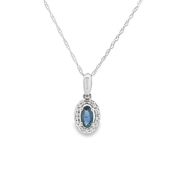 .30ct Sapphire Diamond Fashion Pendants 10KT White Gold