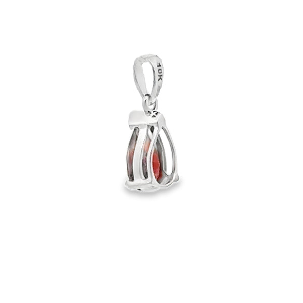 Genuine .98ct Garnet Fashion Pendants 10KT White Gold