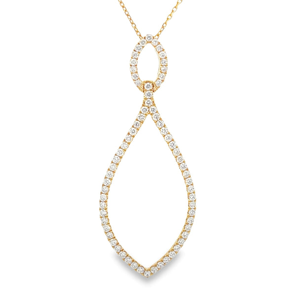 Genuine .93ct Diamond Fashion Pendants 14KT Yellow Gold