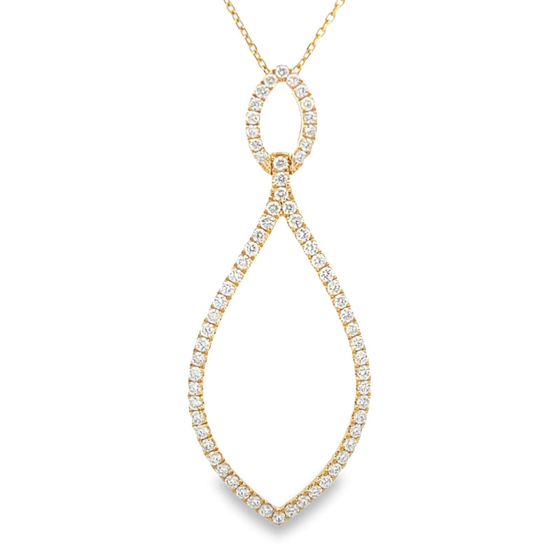 Genuine .93ct Diamond Fashion Pendants 14KT Yellow Gold