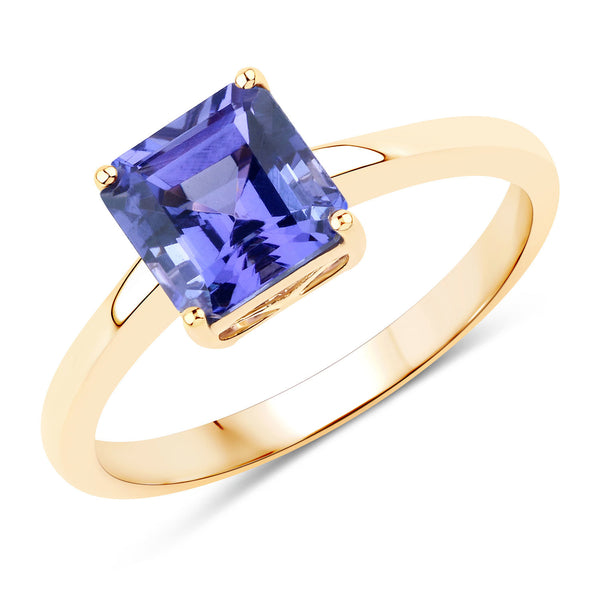 1.78 Carat Genuine Tanzanite 14K Yellow Gold Ring