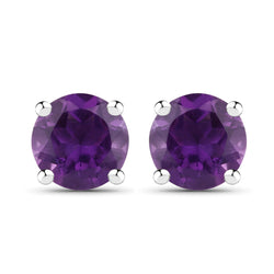 1.46 Carat Genuine Amethyst .925 Sterling Silver Earrings