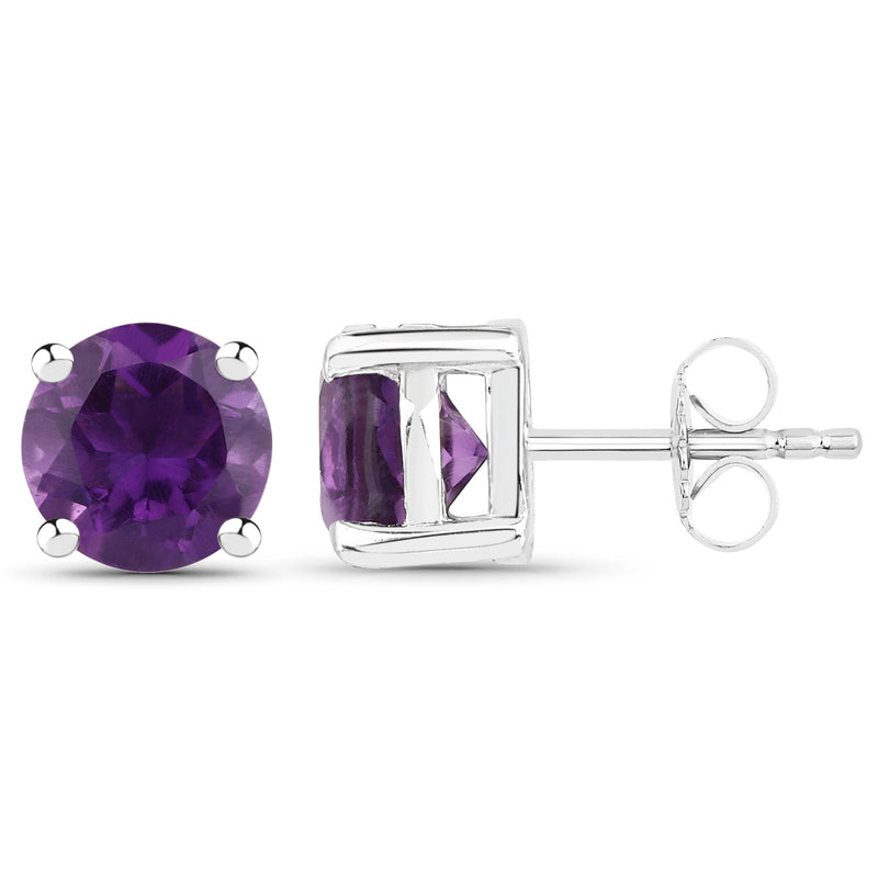 1.46 Carat Genuine Amethyst .925 Sterling Silver Earrings