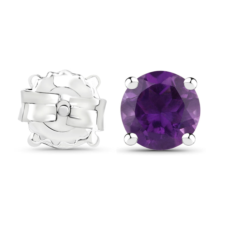 1.46 Carat Genuine Amethyst .925 Sterling Silver Earrings