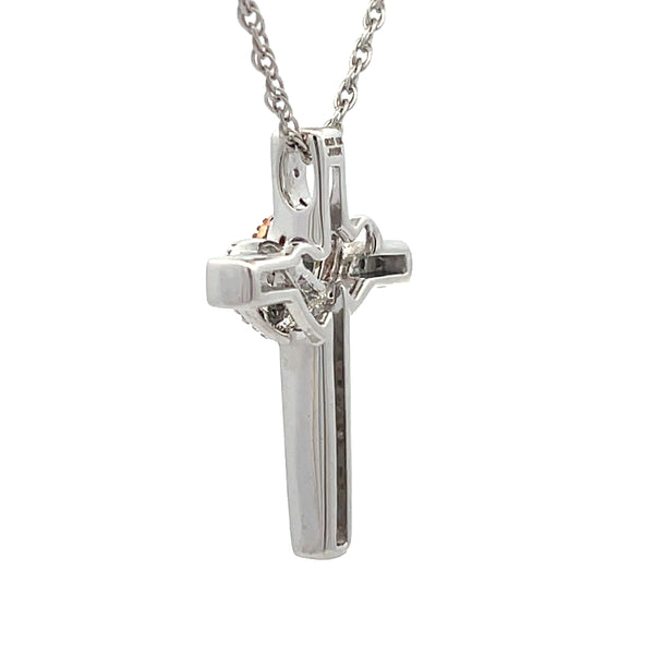 .11ct Cross Religious Pendant Sterling Silver 10KT Gold