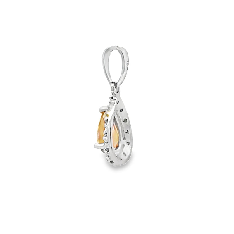 .63ct Citrine Diamond Fashion Pendants 10KT White Gold