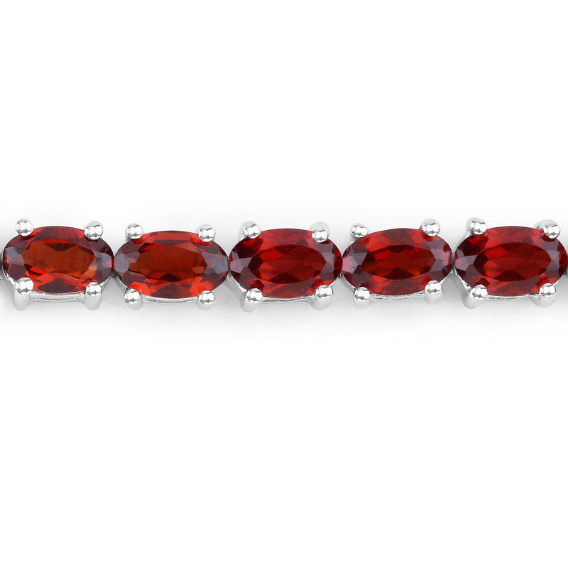 3.08 Carat Genuine Garnet .925 Sterling Silver Bracelet