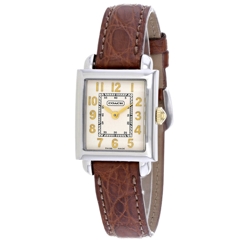 Coach Women's Brown Leather Silver Quartz