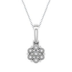 V3 Jewelry White Diamond & Sterling Silver Floral Pendant