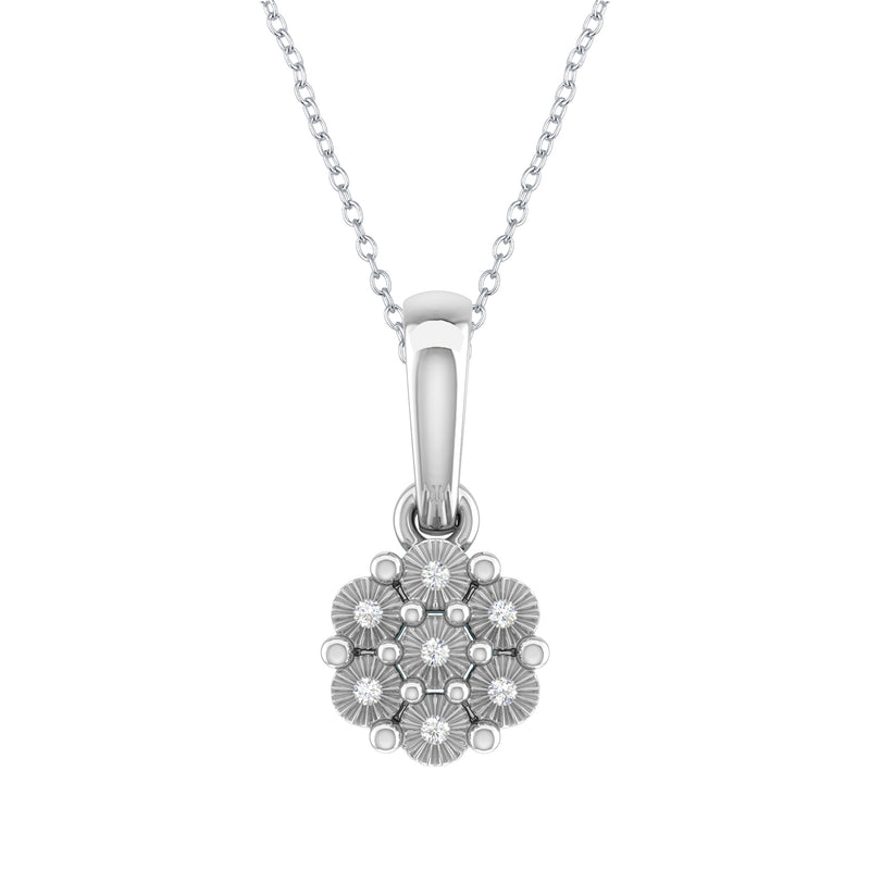 V3 Jewelry White Diamond & Sterling Silver Floral Pendant