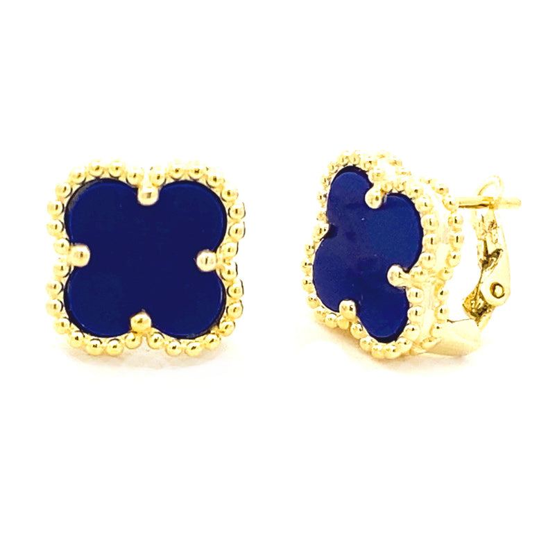 Natural Lapis Lazuli Earrings Sterling Silver