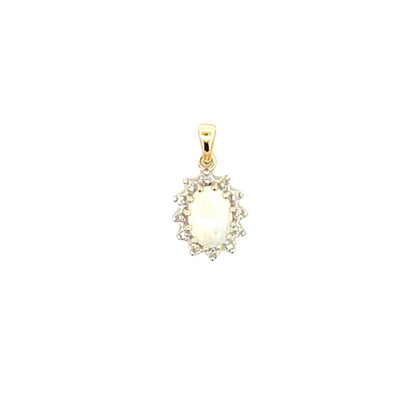 .06ct Opal Diamond Fashion Pendants 10KT Yellow Gold