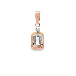 .74ct Morganite Diamond Fashion Pendants 10KT Rose Gold