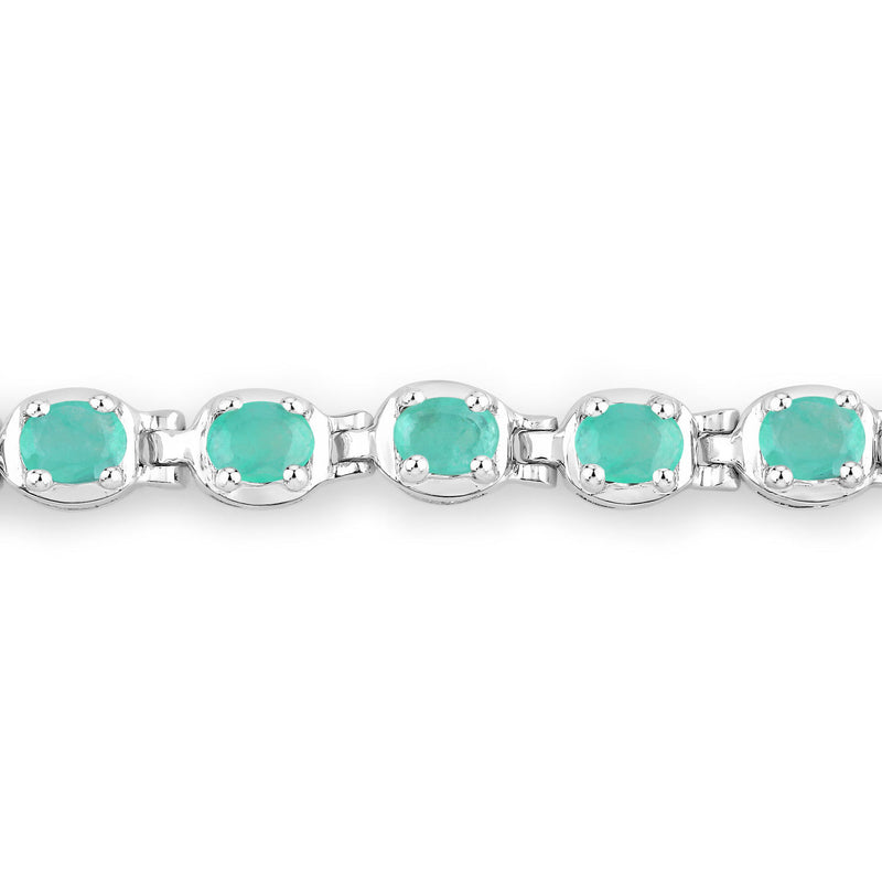 1.26 Carat Genuine Emerald .925 Sterling Silver Bracelet