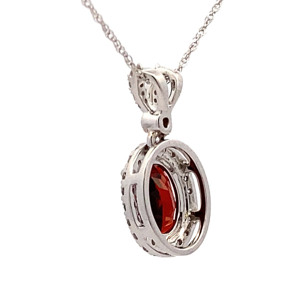 1.57ct Garnet Diamond Fashion Pendants 14KT White Gold