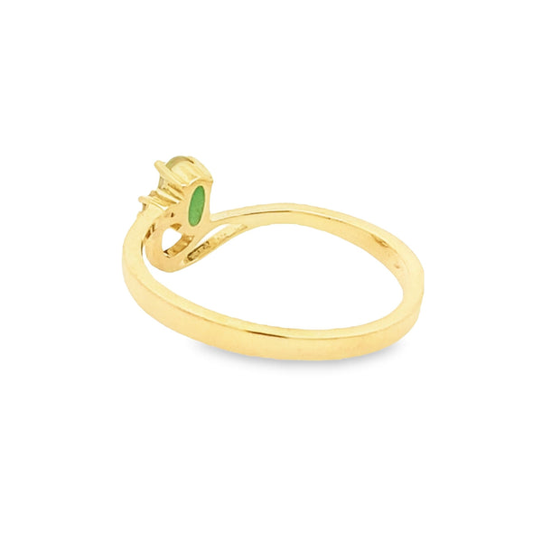 .02ct Created Emerald Diamond Ring 10KT Yellow Gold