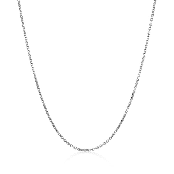 18k White Gold Diamond Cut Cable Link Chain (1.10 mm)