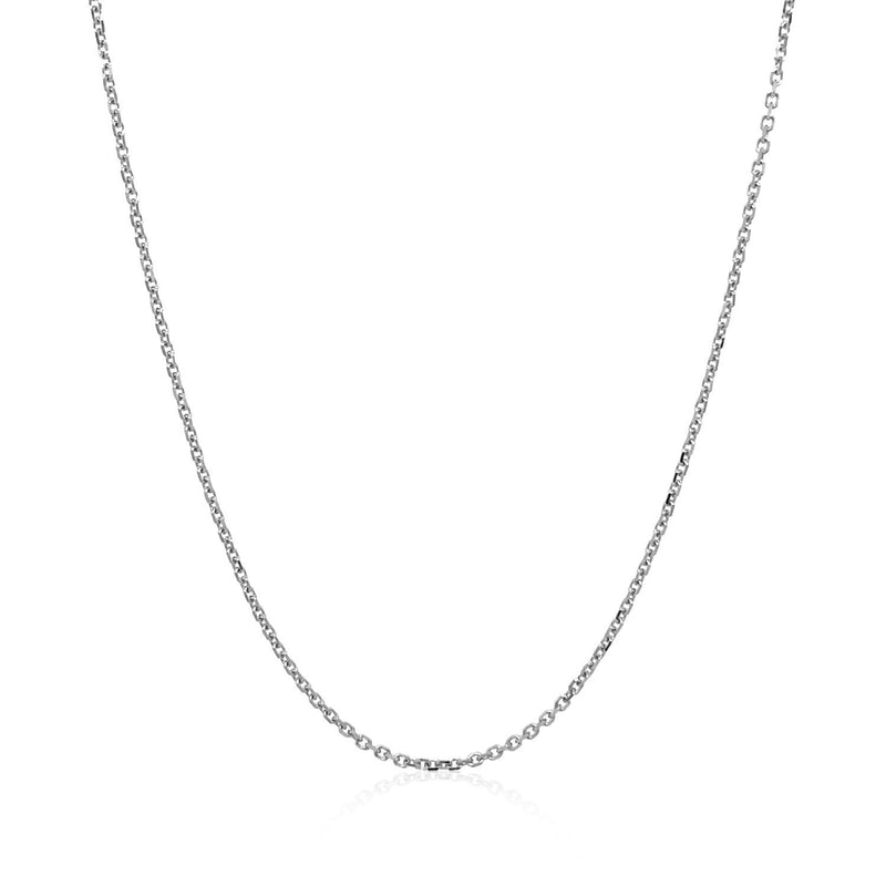 18k White Gold Diamond Cut Cable Link Chain (1.10 mm)