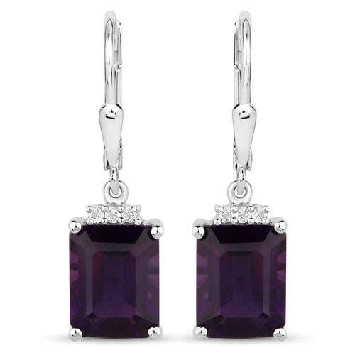 6.63 Carat Genuine Amethyst .925 Sterling Silver Earrings