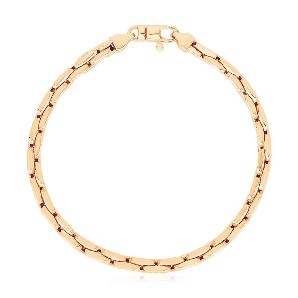 14k Rose Gold High Polish Compressed Cable Link Bracelet