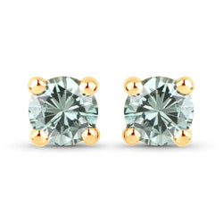 0.23 Carat Genuine Green Diamond 14K Yellow Gold Earrings (I1-I2)