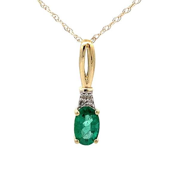 .02ct Emerald Diamond Fashion Pendants 10KT Yellow Gold