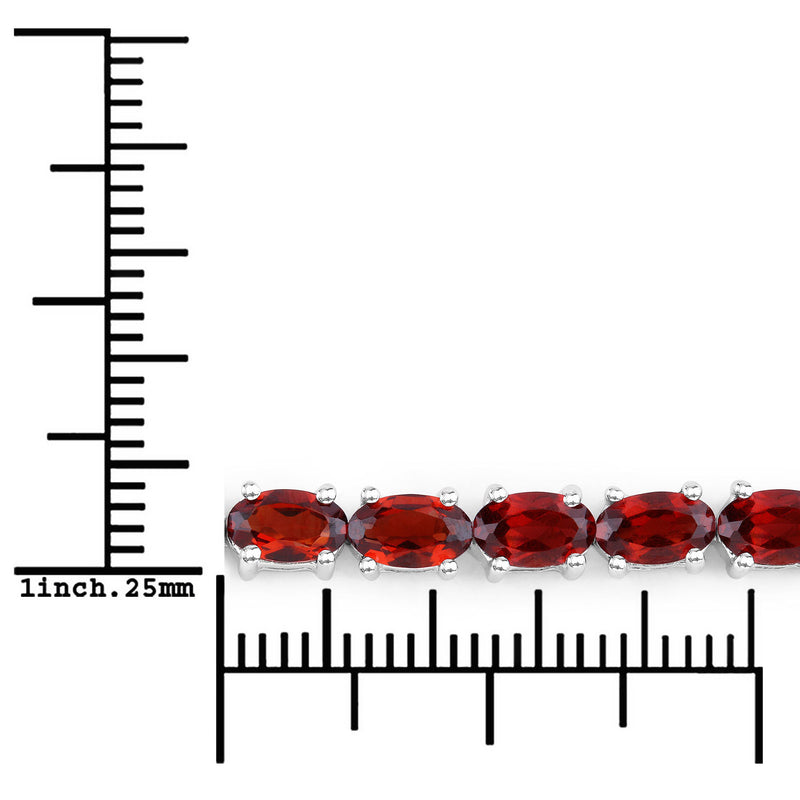 3.08 Carat Genuine Garnet .925 Sterling Silver Bracelet