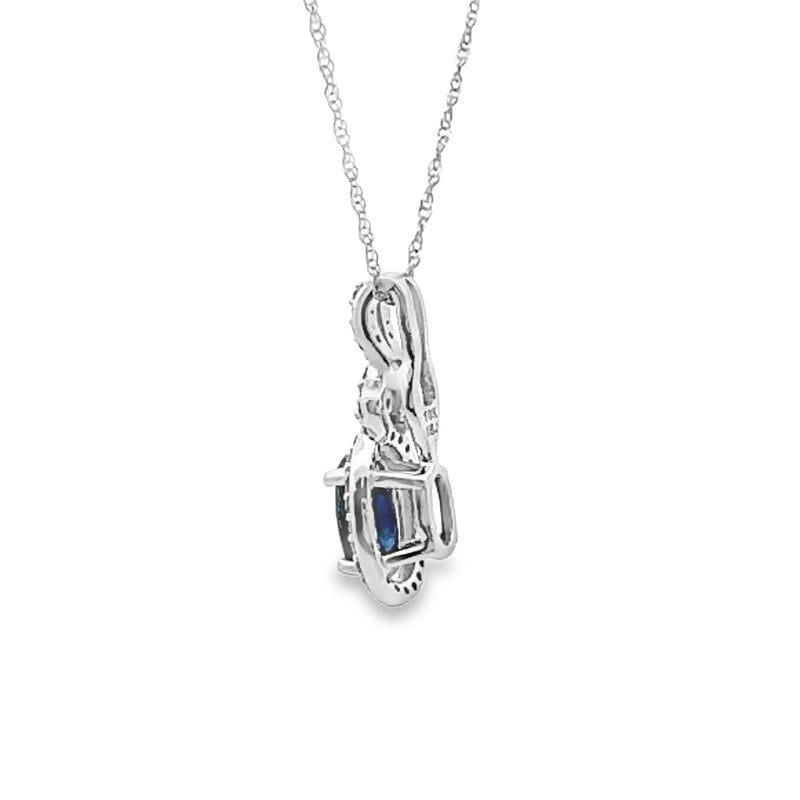 Sapphire Diamond Fashion Pendants 10KT White Gold