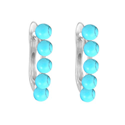 Sterling Silver Turquoise Hoop Earrings