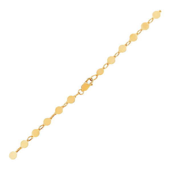 14k Yellow Gold Bracelet with Polished Circles