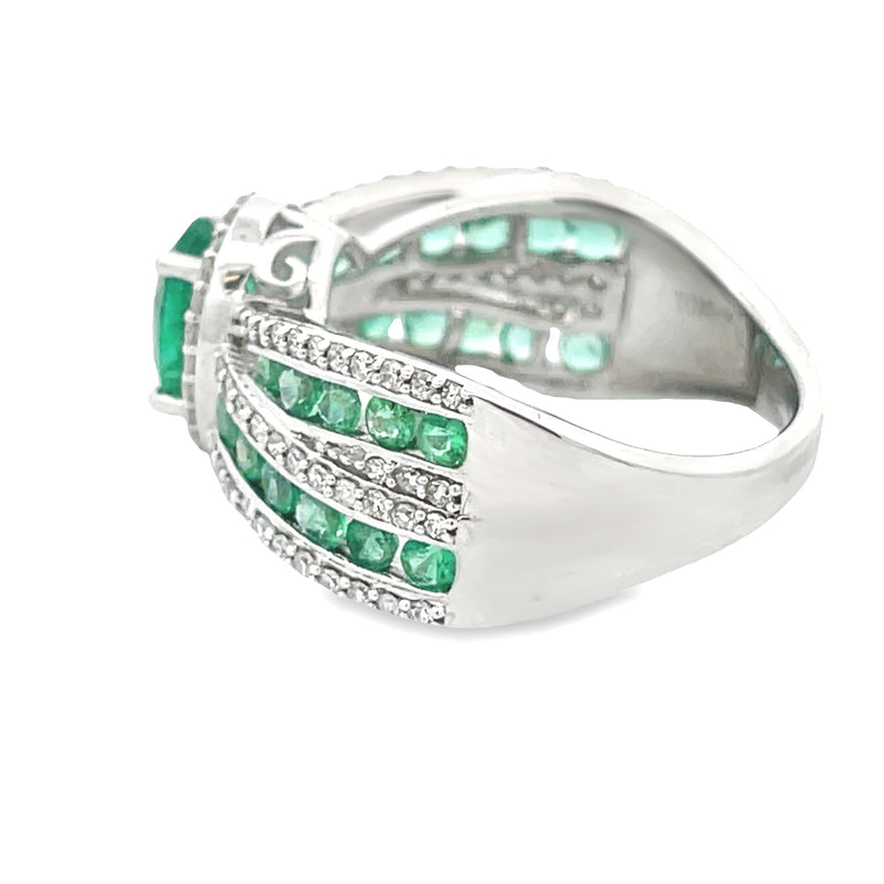 Genuine .50ct Emerald Diamond Ring 10KT White Gold