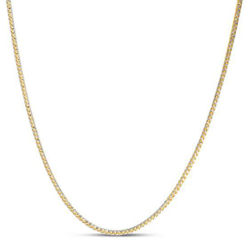 14k Yellow Gold Round Pave Franco Chain (2.30 mm)