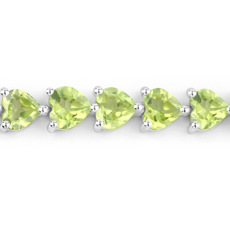 13.64 Carat Genuine Peridot .925 Sterling Silver Bracelet