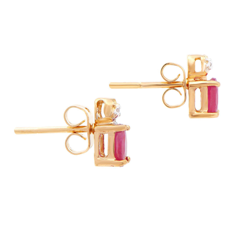 1.32 ctw Ruby & Diamonds 18K Gold Plated Designer Earrings