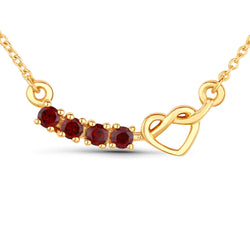 0.32 Carat Genuine Garnet .925 Sterling Silver Necklace