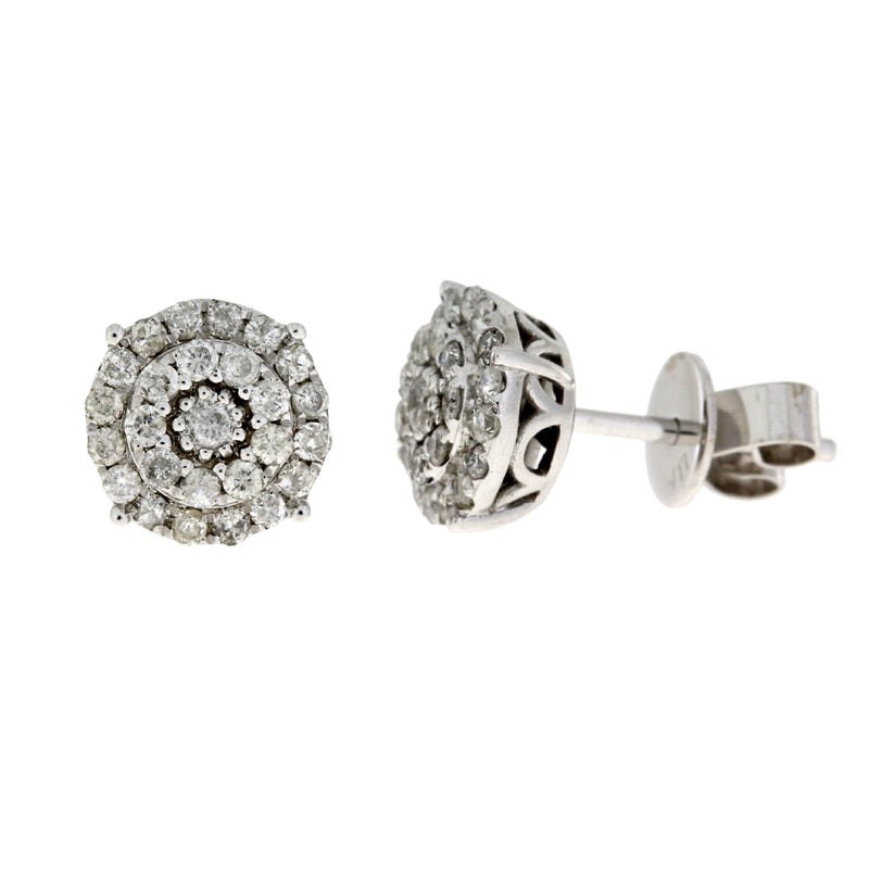 Natural .63ct Diamond Stud Earrings 10KT White Gold