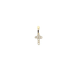 .03ct Diamond Cross Religious Pendant 10KT Yellow Gold