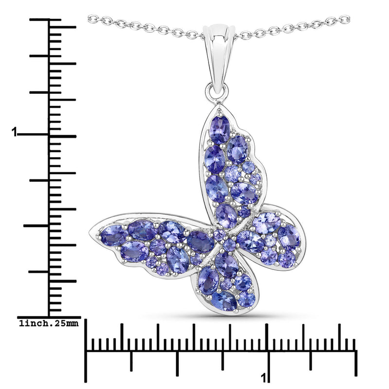 3.78 Carat Genuine Tanzanite .925 Sterling Silver Pendant