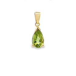 Genuine .83ct Peridot Fashion Pendants 10KT Yellow Gold