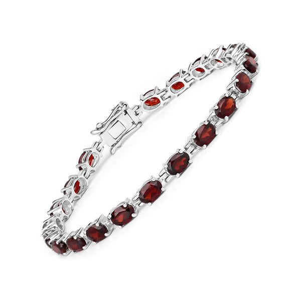 11.22 Carat Genuine Garnet .925 Sterling Silver Bracelet