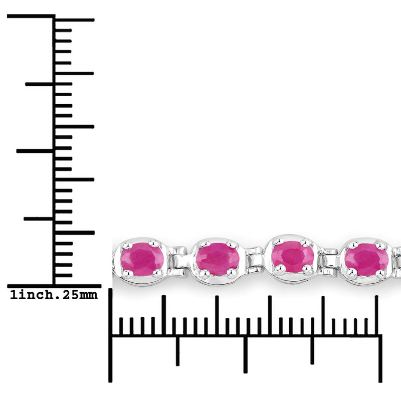 1.98 Carat Genuine Ruby .925 Sterling Silver Bracelet