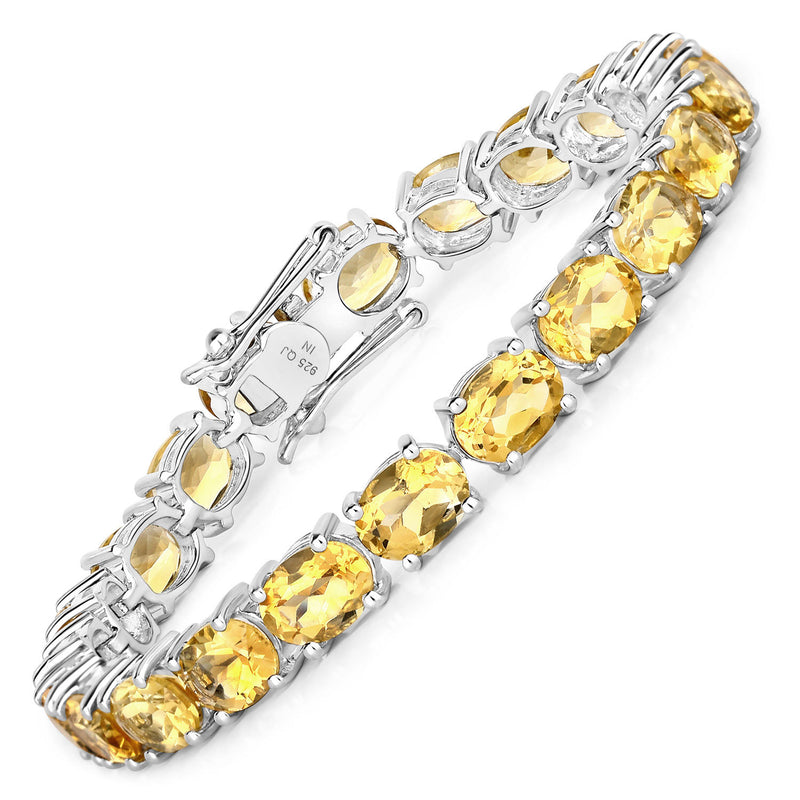 22.00 Carat Genuine Citrine .925 Sterling Silver Bracelet