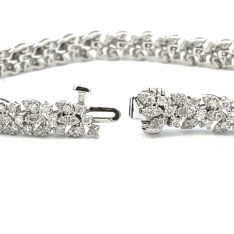 Genuine 3.00ct Diamond Tennis Bracelet 14KT White Gold