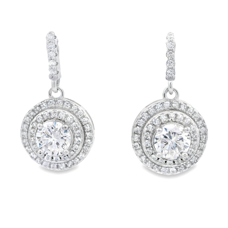 Natural Cubic Zirconia Earrings Sterling Silver