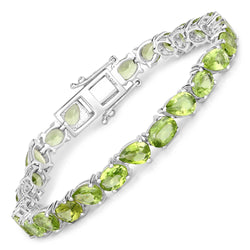 21.37 Carat Genuine Peridot .925 Sterling Silver Bracelet