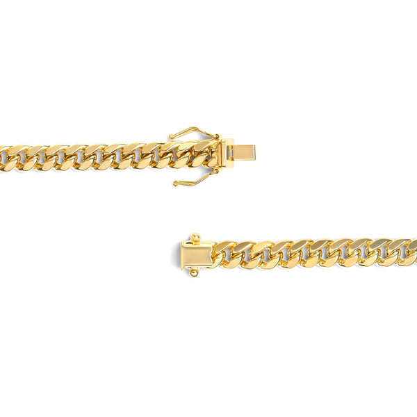 Semi-Solid 14K Yellow Gold 6.1mm Classic Miami Cuban Chain Necklace - 22 Inches