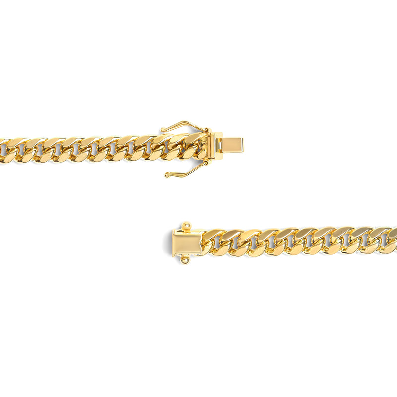 Semi-Solid 14K Yellow Gold 6.1mm Classic Miami Cuban Chain Necklace - 22 Inches