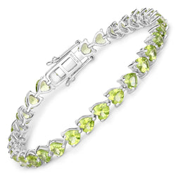 13.64 Carat Genuine Peridot .925 Sterling Silver Bracelet