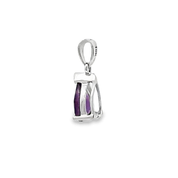 Genuine .75ct Amethyst Fashion Pendants 10KT White Gold