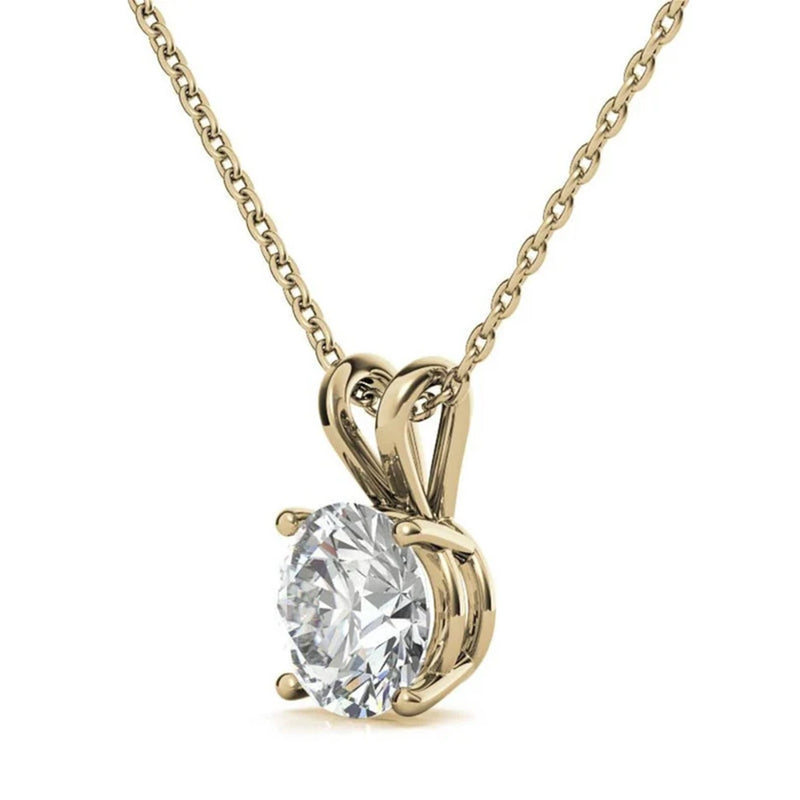 5 CT Round Lab Grown Diamond Pendant for Women in 14KT Gold